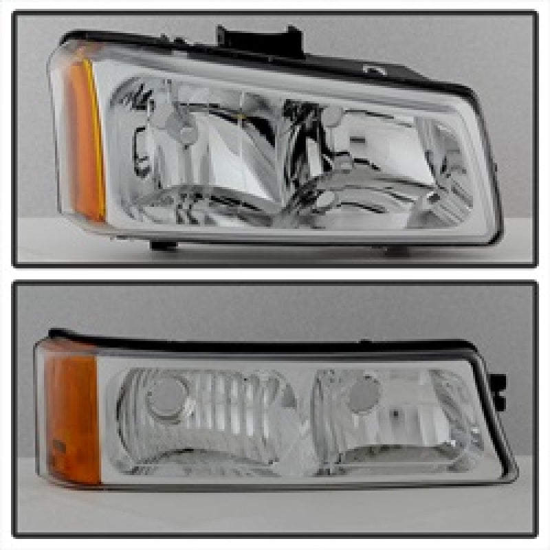 FR SPORT SPYDER Xtune Chevy Silverado 2500HD 03-06 Crystal Headlights w/ Bumper Lights Chrome...