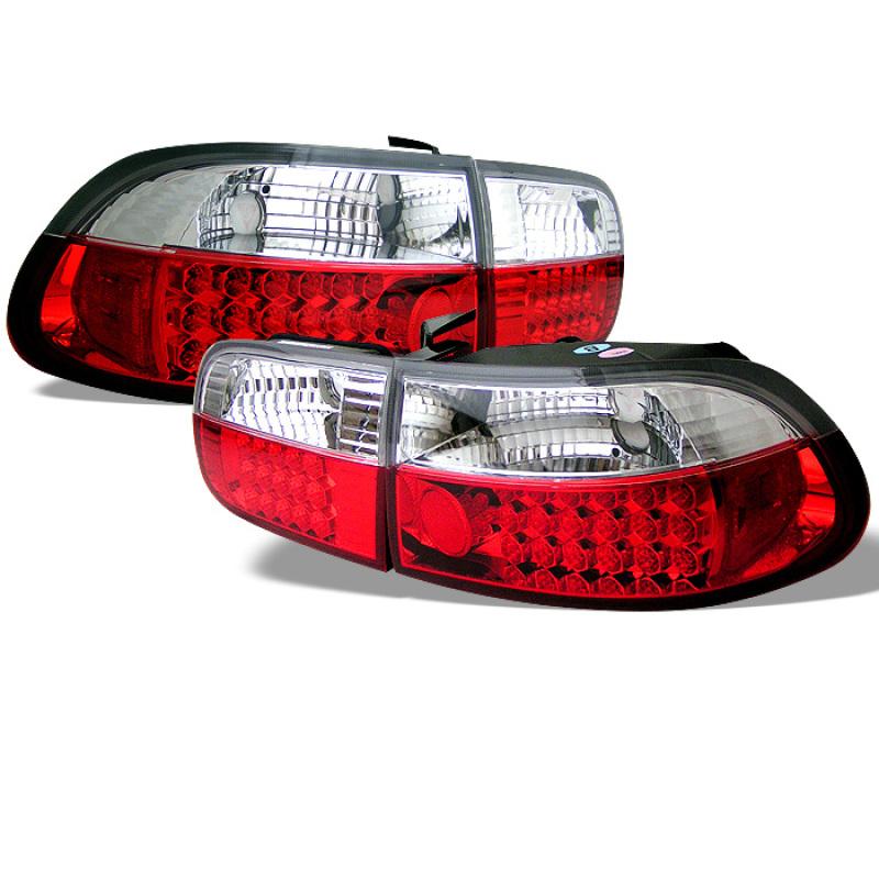 Spyder Honda Civic 92-95 2/4DR LED Tail Lights Red Clear ALT-YD-HC92-24D-LED-RC 5004642