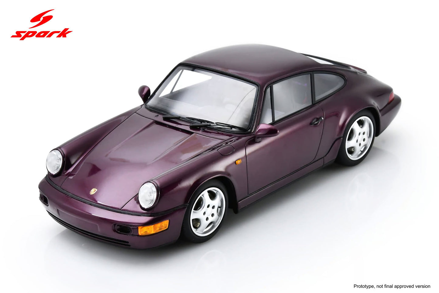 Spark Model 1992 Porsche 911 964 RS Street Amethyst Metallic Purple 1:18 WITH DISPLAY