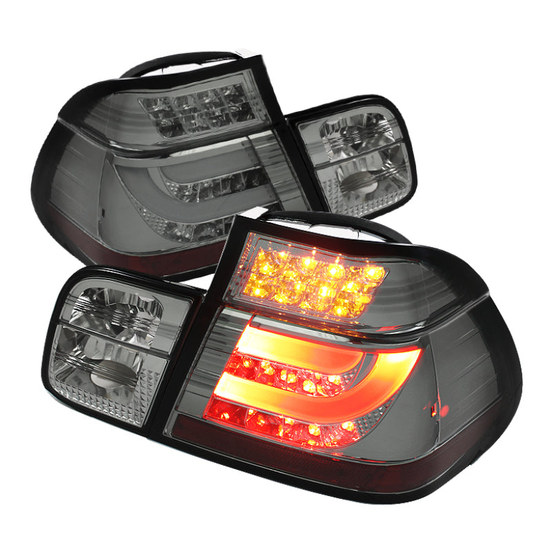 Spyder BMW E46 3-Series 99-01 4Dr Light Bar Style LED Tail Lights Smoke ALT-YD-BE4699-4D-LBLED-SM 5037718