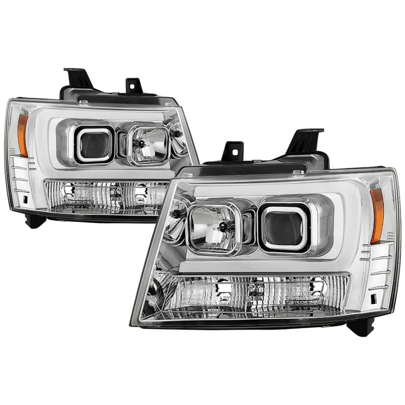 FR SPORT Spyder 07-14 Chevy Suburban/Tahoe V2 Projector Headlights LED Turn Sig Chrome...