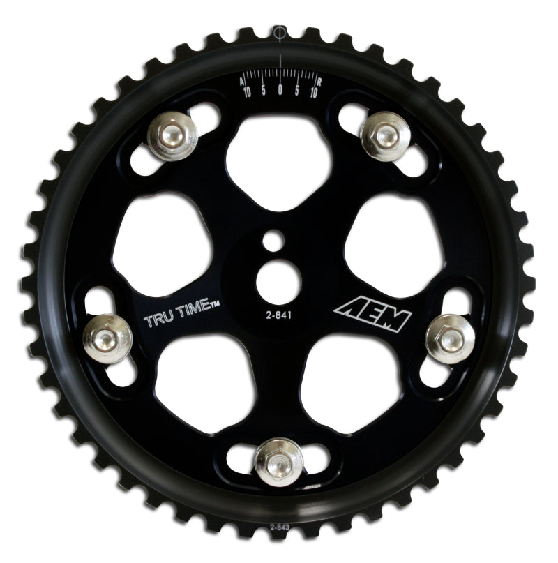 AEM Electronics Tru-Time Cam Gear Black 5-Bolt Mitsubishi 4G63
