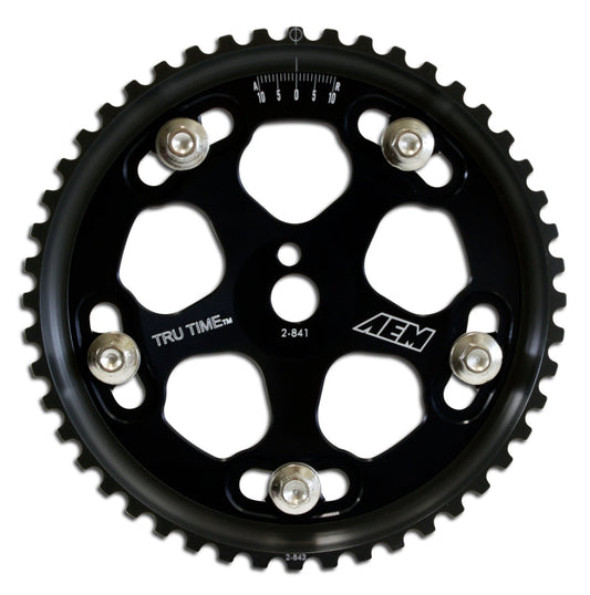 FR SPORT AEM Electronics Tru-Time Cam Gear Black 5-Bolt Mitsubishi 4G63
