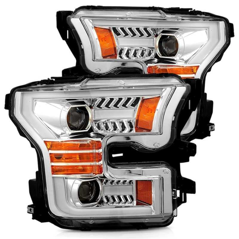FR SPORT AlphaRex 15-17 Ford F-150 PRO-Series Projector Headlights Plank Style Chrm w/Activ...