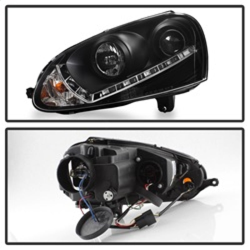 Spyder Volkswagen GTI 06-09/Jetta 06-09 Halogen Model Only - DRL Black PRO-YD-VG06-DRL-BK 5017505