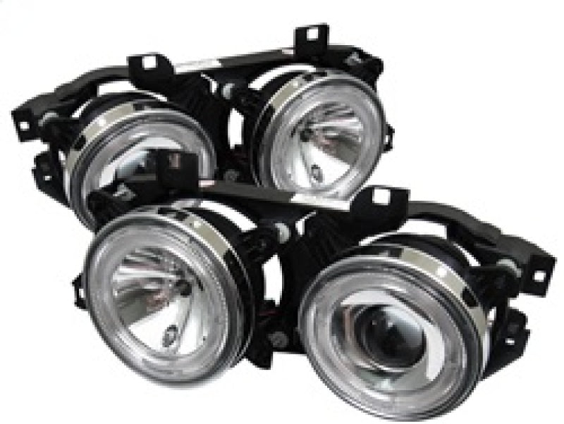FR SPORT Spyder BMW E34 5-Series 89-94 Projector Headlights NO FIT 750 LED Halo Chrm...