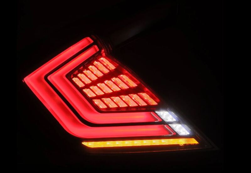 AlphaRex 16-21 Honda Civic Hatchback / Type-R FK8 Nova-Series LED Tail Lights - Black Smoke 676010 *Discontinued