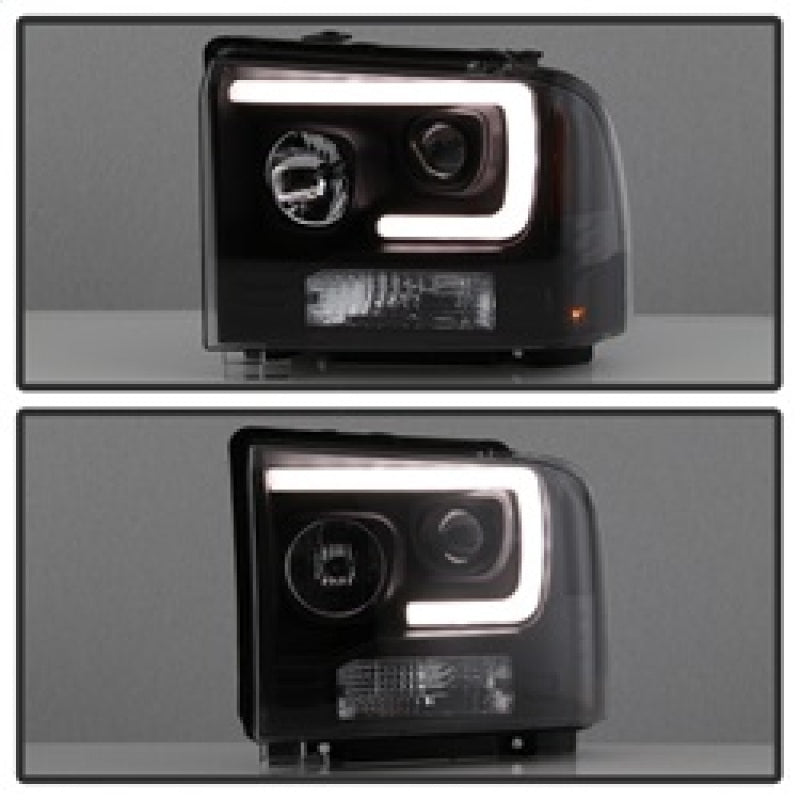 FR SPORT Spyder Ford F250/350/450 05-07 Projector Headlights - Light Bar DRL LED - Black...