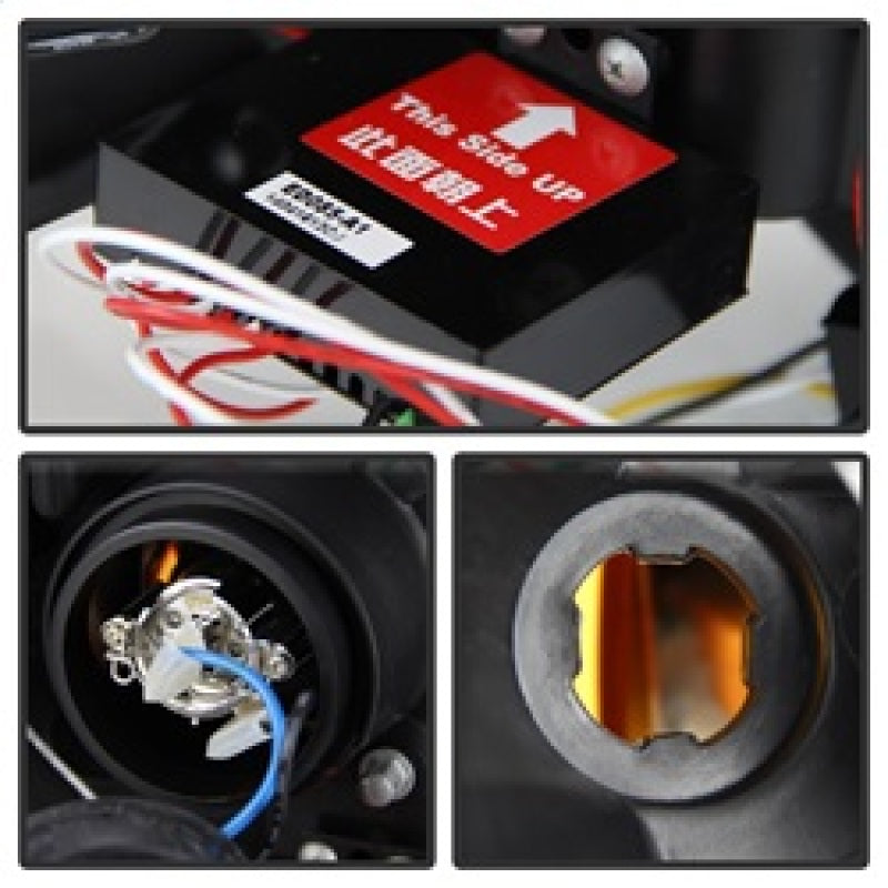 FR SPORT Spyder Ford Expedition 07-13 Projector Headlights Light Tube DRL Blk...