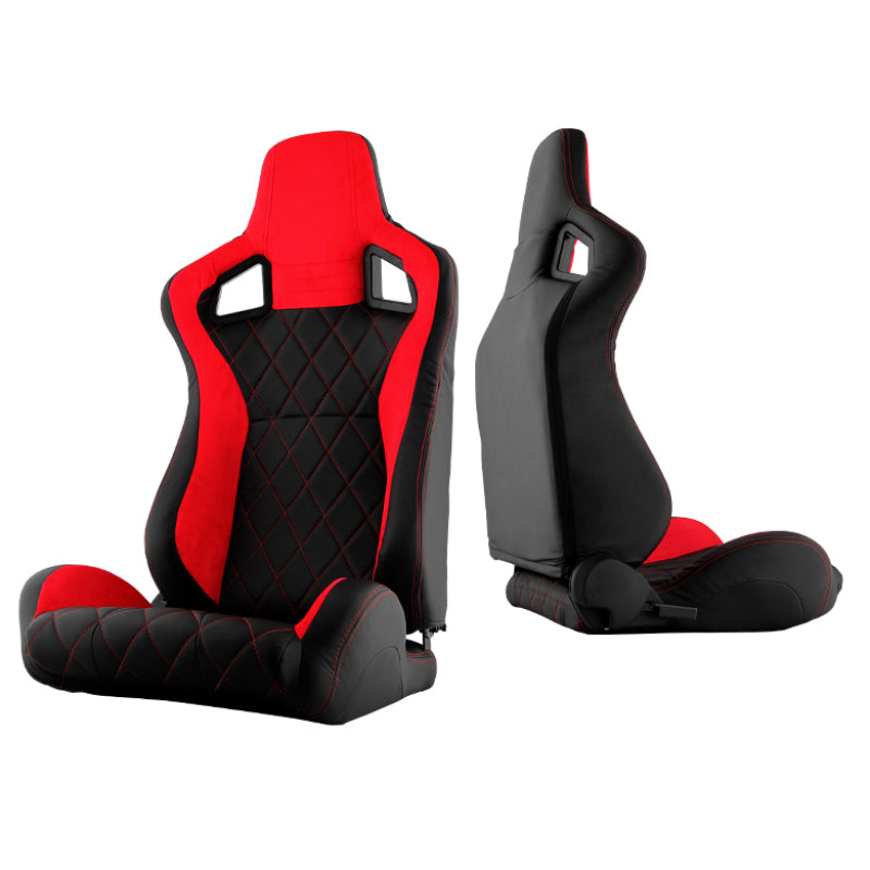 FR SPORT SPYDER Xtune Scs Style Racing Seat Suede/Pu X (Double Slider) Red/Black Passenger Side...