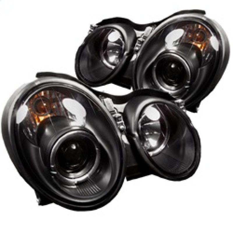 FR SPORT Spyder Mercedes Benz CLK 98-02 Projector Headlights Halogen Model- LED Halo Blk...