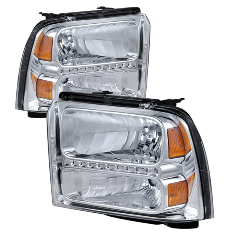 FR SPORT SPYDER Xtune Ford F250/350/450 Super Duty 05-07 Crystal Headlights w/ LED Chrome...