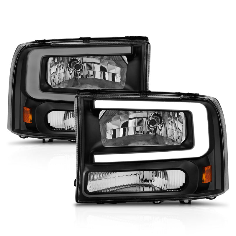 FR SPORT ANZO 99-04 Ford F250/F350/F450/Excursion (excl. 99) Crystal Headlights - w/ Light Bar...