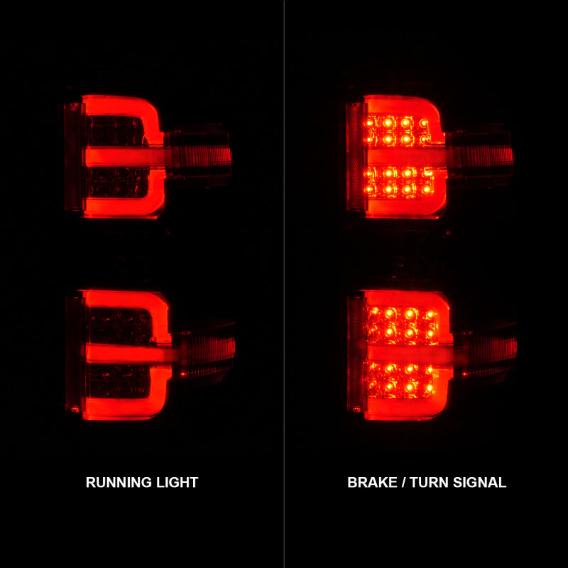 ANZO 15-19 Chevy Silverado 2500HD/3500HD (Factory Halogen Only) LED Tail Lights Smoke w/Clear Lens 311424