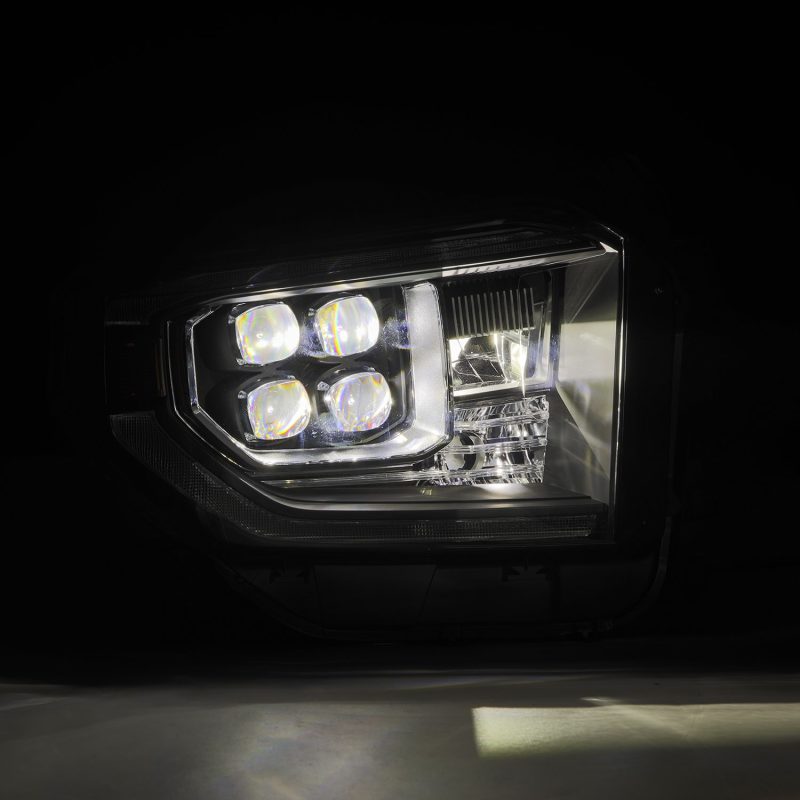 FR SPORT AlphaRex 14-21 Toyota Tundra NOVA-Series LED Proj Headlights Blk w/Actv Light & Seq. Sig...