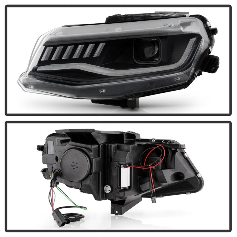 Spyder Chevy Camaro 16-18 (Do Not Fit Halogen) Projector Headlights Black PRO-YD-CCAM16HIDSI-SEQ-BK 5087379