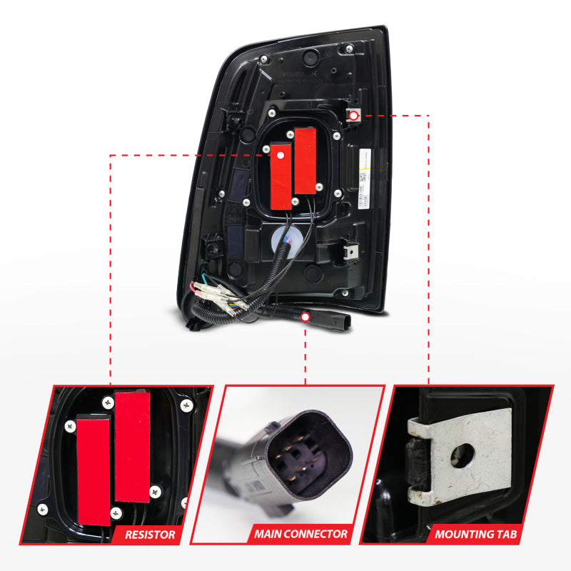 ANZO 19-24 RAM 2500/3500 Full LED Tail Lights SeqSig Black - Pair 311482A