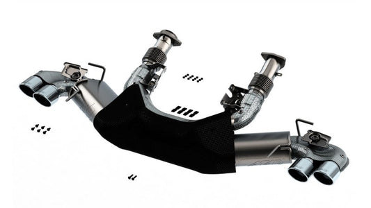 FR SPORT Borla 2020 Chevrolet Corvette C8 6.2L ATAK 3in Exhaust System Dual Round A/C Tips 4inx...