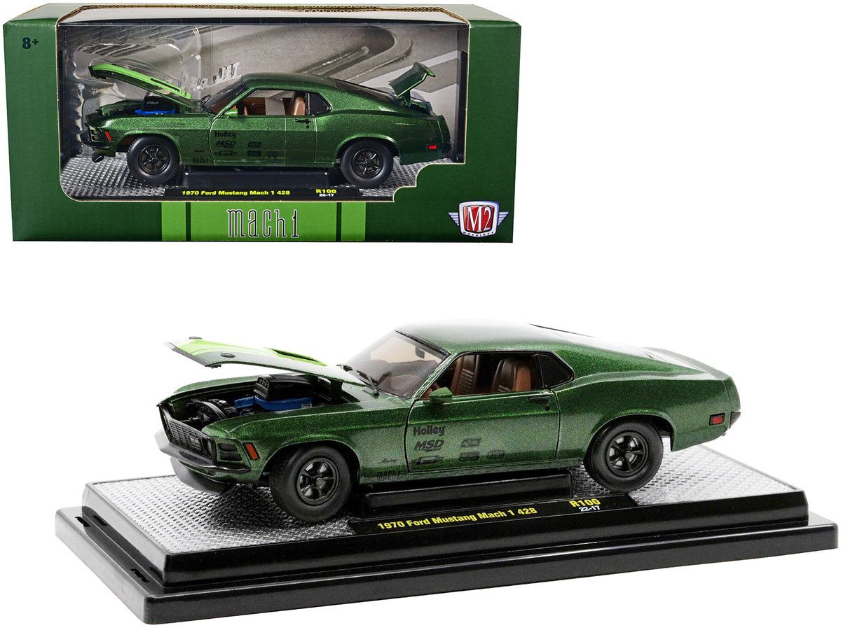 Rapid Vehicles 1970 Ford Mustang Mach 1 428 Green Metallic with Light Green Hood Limited Edition...