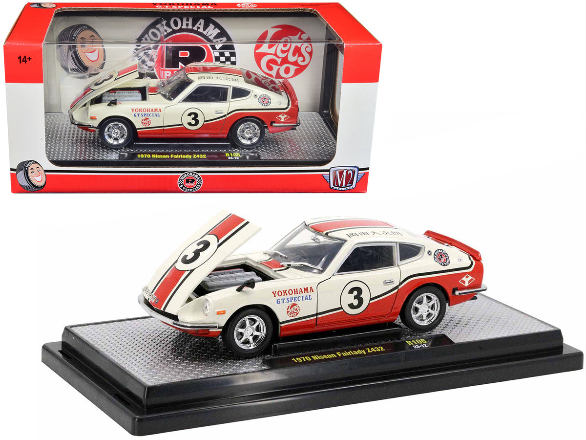 Rapid Vehicles 1970 Nissan Fairlady Z 432 RHD (Right Hand Drive) #3 Wimbledon White with Red and...