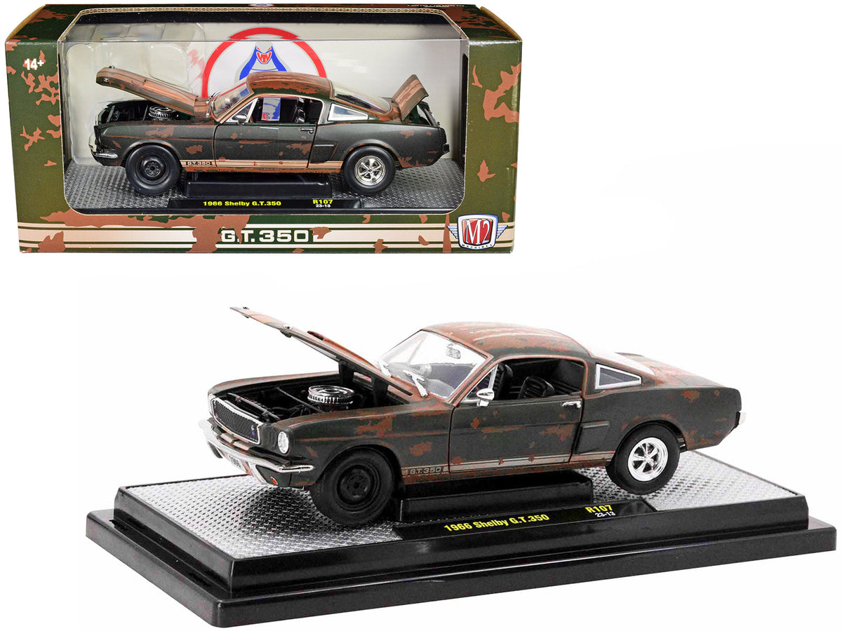 Rapid Vehicles 1966 Shelby GT350 Ivy Green with Wimbledon White Stripes (Rusted) Limited Edition...