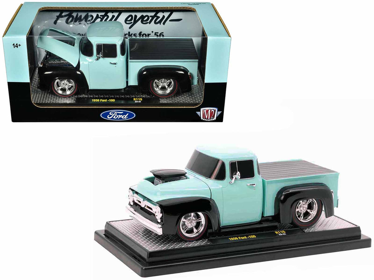 Rapid Vehicles 1956 Ford F-100 Pickup Truck Light Blue and Black Limited Edition to 6250 pieces...