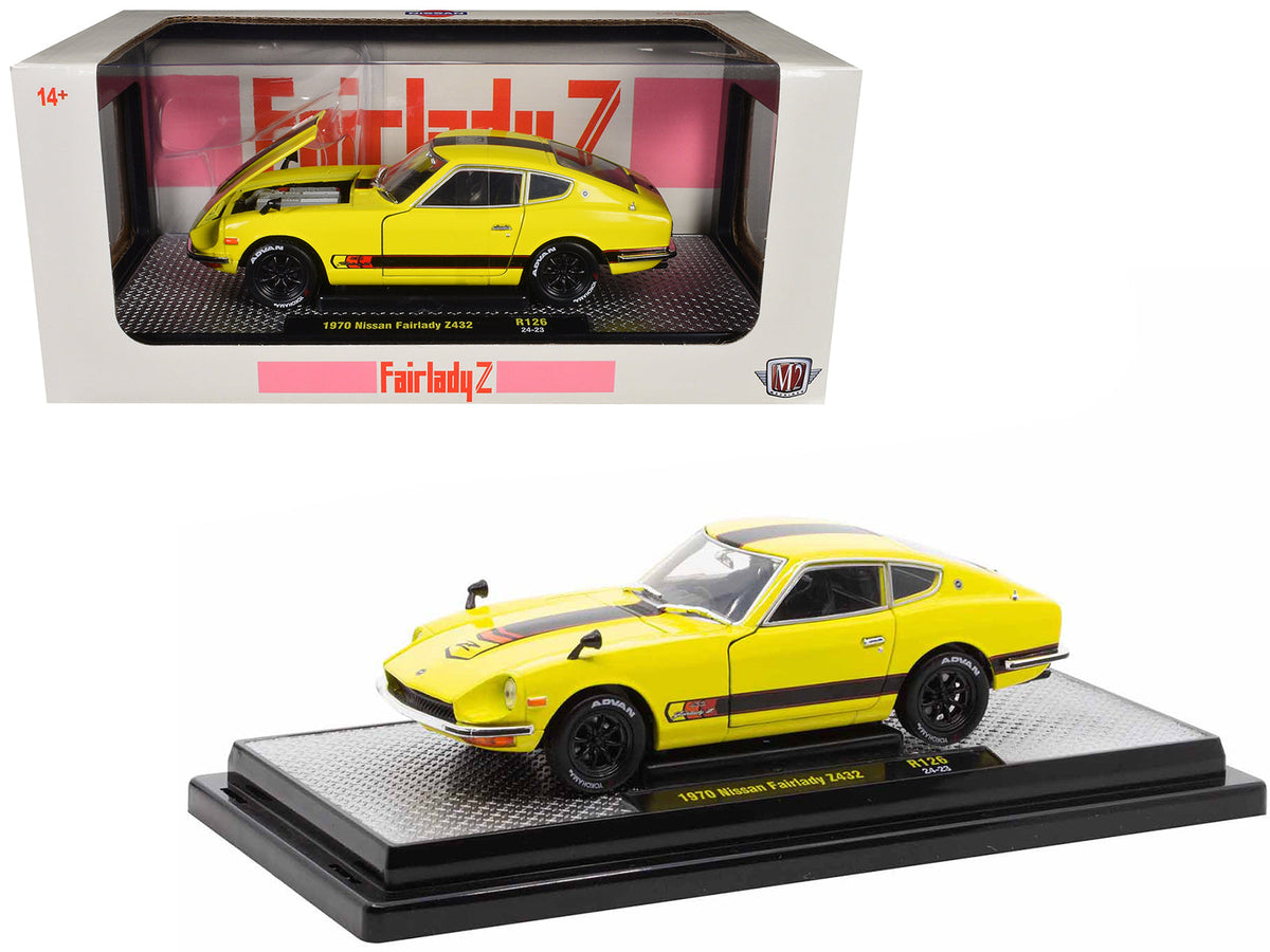 Rapid Vehicles 1970 Nissan Fairlady Z 432 RHD (Right Hand Drive) #3 Yellow with Black Stripes...