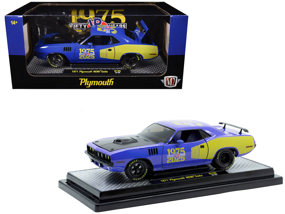 Rapid Vehicles 1971 Plymouth Hemi Cuda "VP Racing 50 Years" Blue with Yellow Sides Limited...