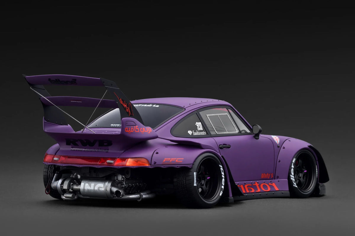 STM Diecast Ignition Model Porsche 993 RWB Widebody "Rotana" Matte Purple 1:18 - View 2