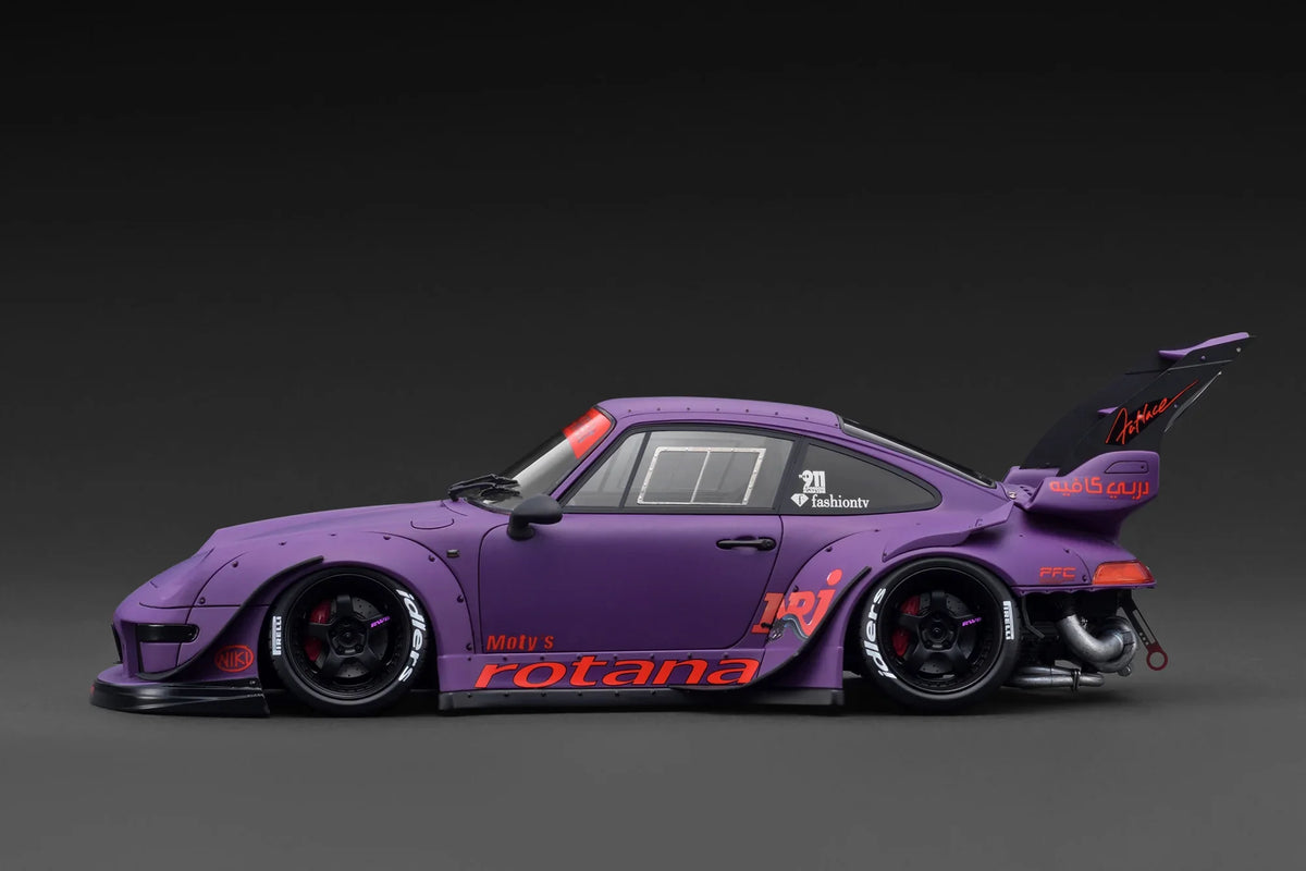 STM Diecast Ignition Model Porsche 993 RWB Widebody "Rotana" Matte Purple 1:18 - View 3