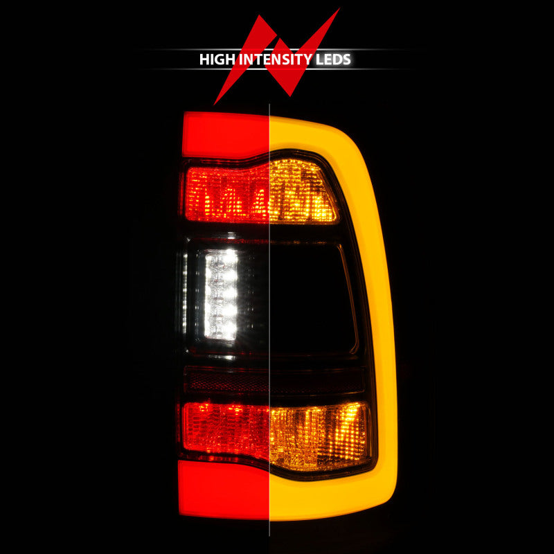 ANZO 09-18 Dodge Ram 1500 Sequential LED Taillights Smoke Black w/Switchback Amber Signal 311472