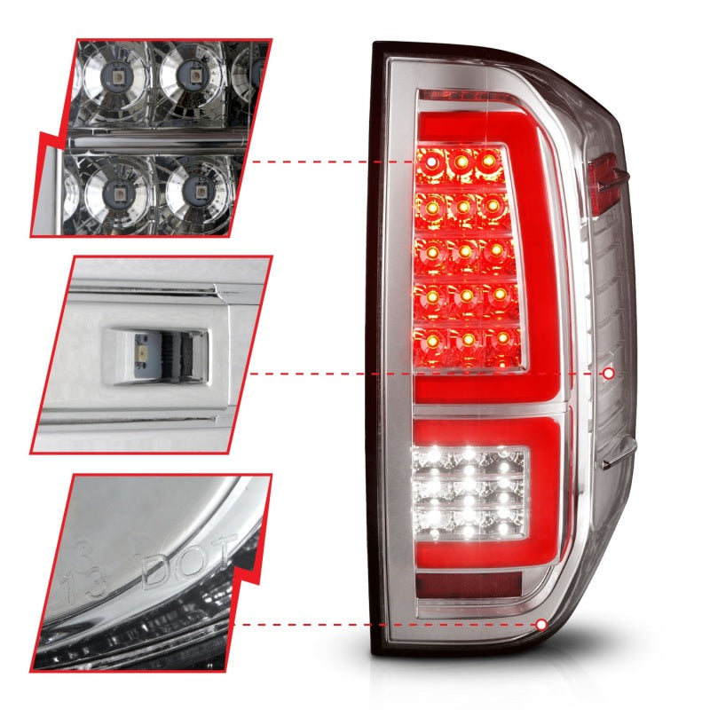 FR SPORT ANZO 2014-2021 Toyota Tundra LED Taillights Chrome Housing/Clear Lens 311438 - View 4