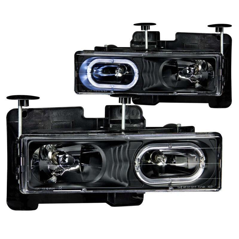 FR SPORT Anzo Black Crystal Halo Headlights 1992-1999 Chevy Suburban - View 2