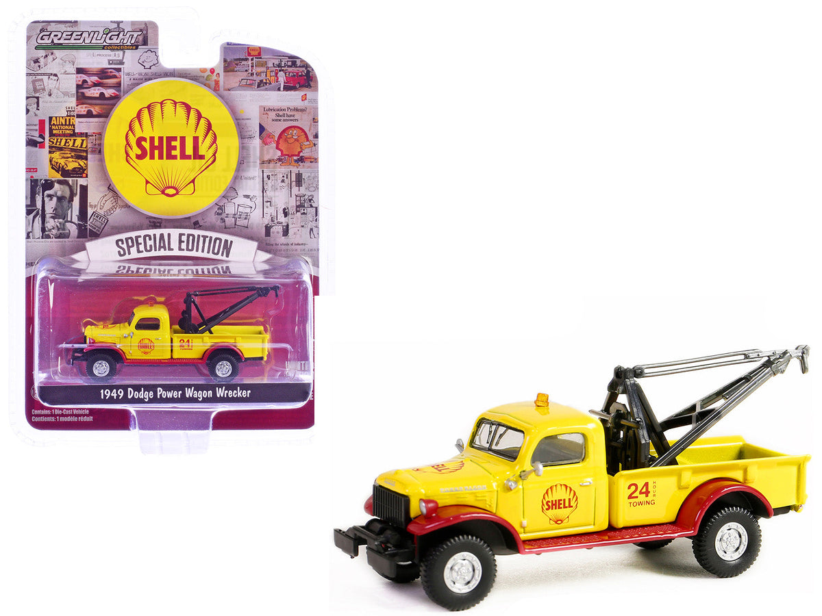Rapid Vehicles 1949 Dodge Power Wagon Wrecker Tow Truck "Shell Oil" Yellow and Red "Shell Oil...