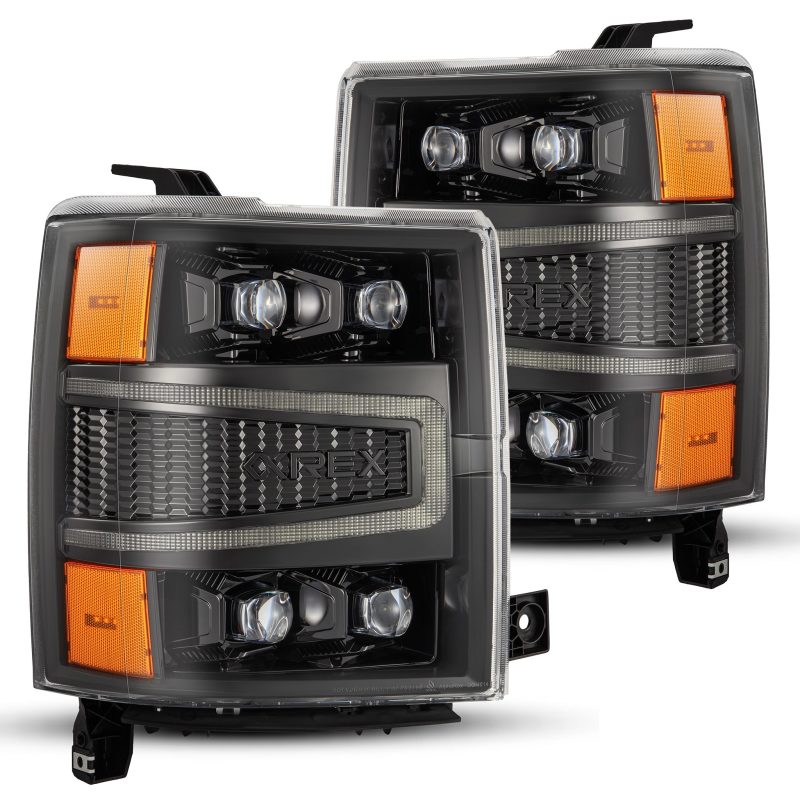 FR SPORT AlphaRex 04-15 Chevy 1500 NOVA-Series LED Proj Headlights Alpha BL w/Activ Light/Seq...