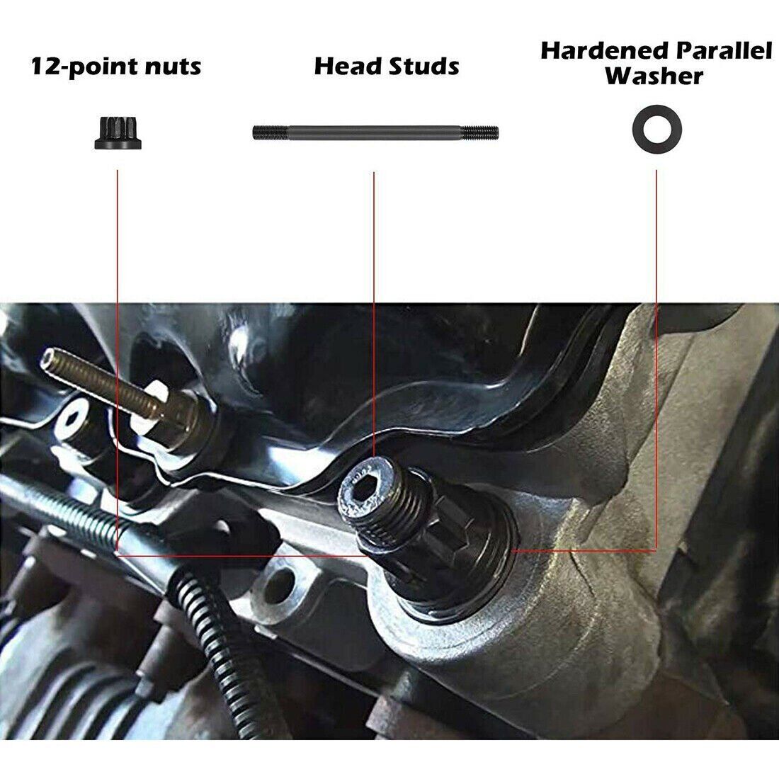 2003-2010 Ford Powerstroke Diesel 6.0L F250 F350 Cylinder Head Studs VT365 250-4202