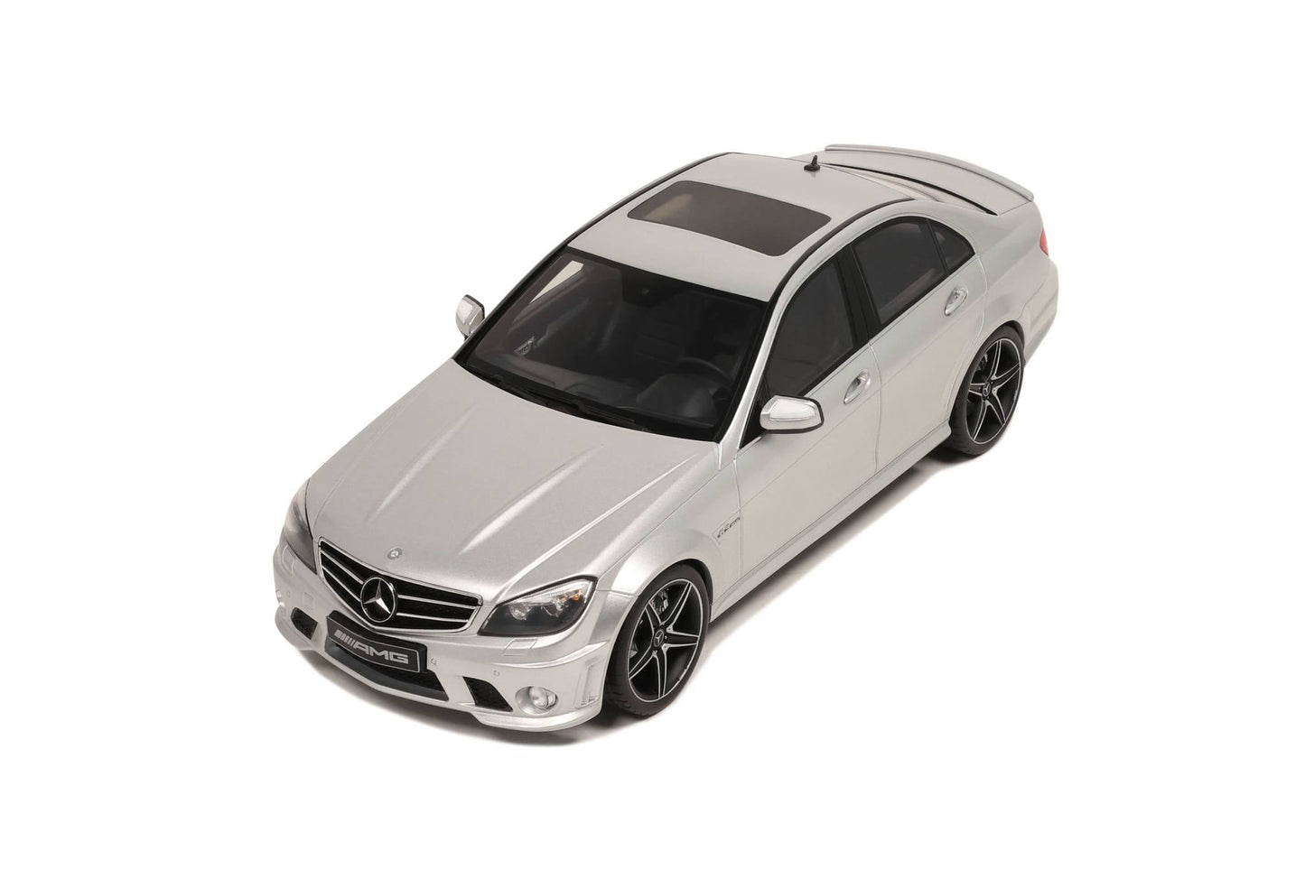 GT Spirit 2008 Mercedes Benz C63 AMG Sedan Iridium Silver 1:18