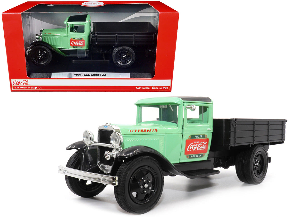Rapid Vehicles 1931 Ford Model AA Pickup Truck Light Green and Black "Pause. Refresh. Drink...