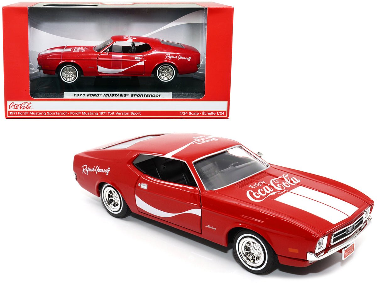 Rapid Vehicles 1971 Ford Mustang Sportsroof Red with White Stripes "Refresh Yourself - Coca-Cola"...