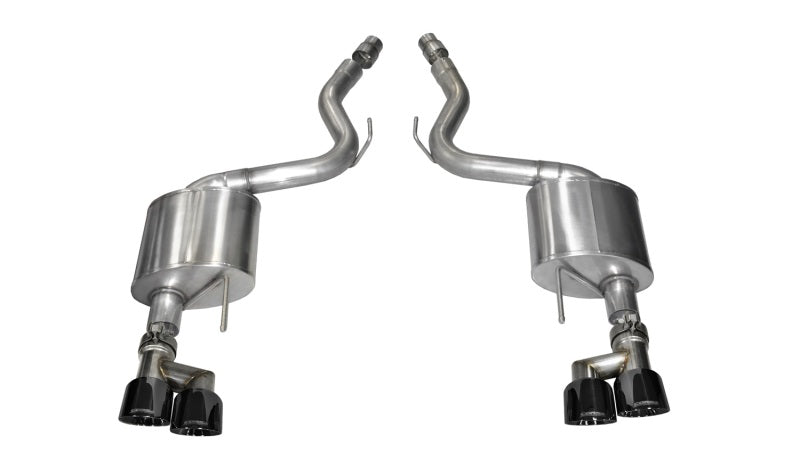 Corsa Performance Axle Back Exhaust Black Quad Tips for 15-16 Ford Mustang GT 5.0 3in