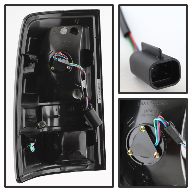 FR SPORT Spyder Dodge Ram 1500 13-14 13-14 LED Tail Lights LED Model only - Blk Smke...