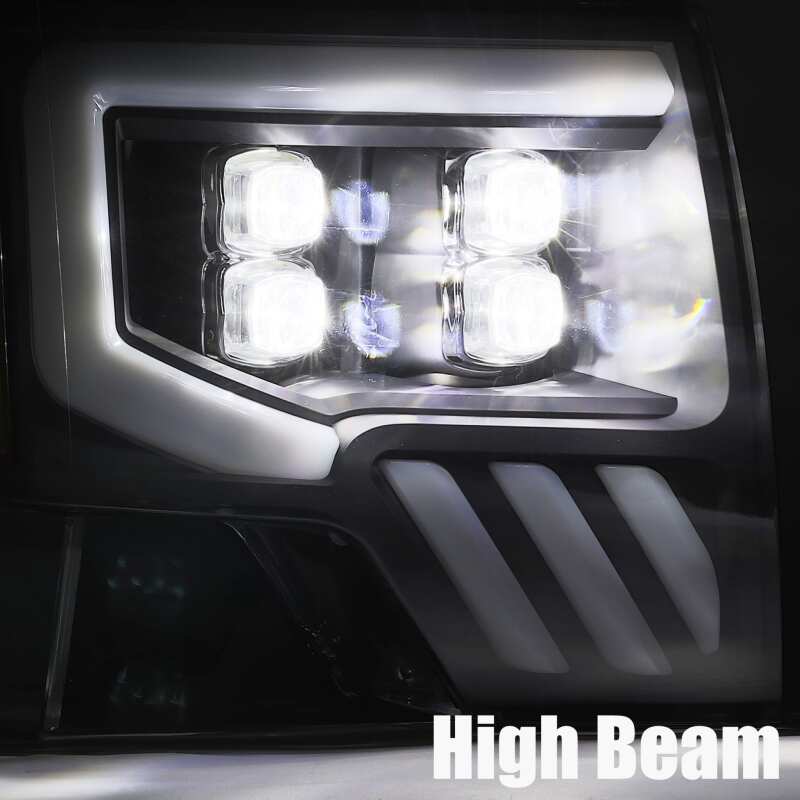 AlphaRex 09-14 Ford F-150 NOVA LED Projector Headlights Plank Style Chrome w/Activ Light/Seq Signal 880191 *Discontinued