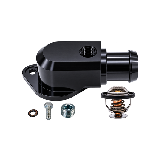 Granatelli Black Billet 180° Thermostat Housing for Jeep Trackhawk, Ram TRX & Dodge Durango Hellcat 6.2L – 430180B