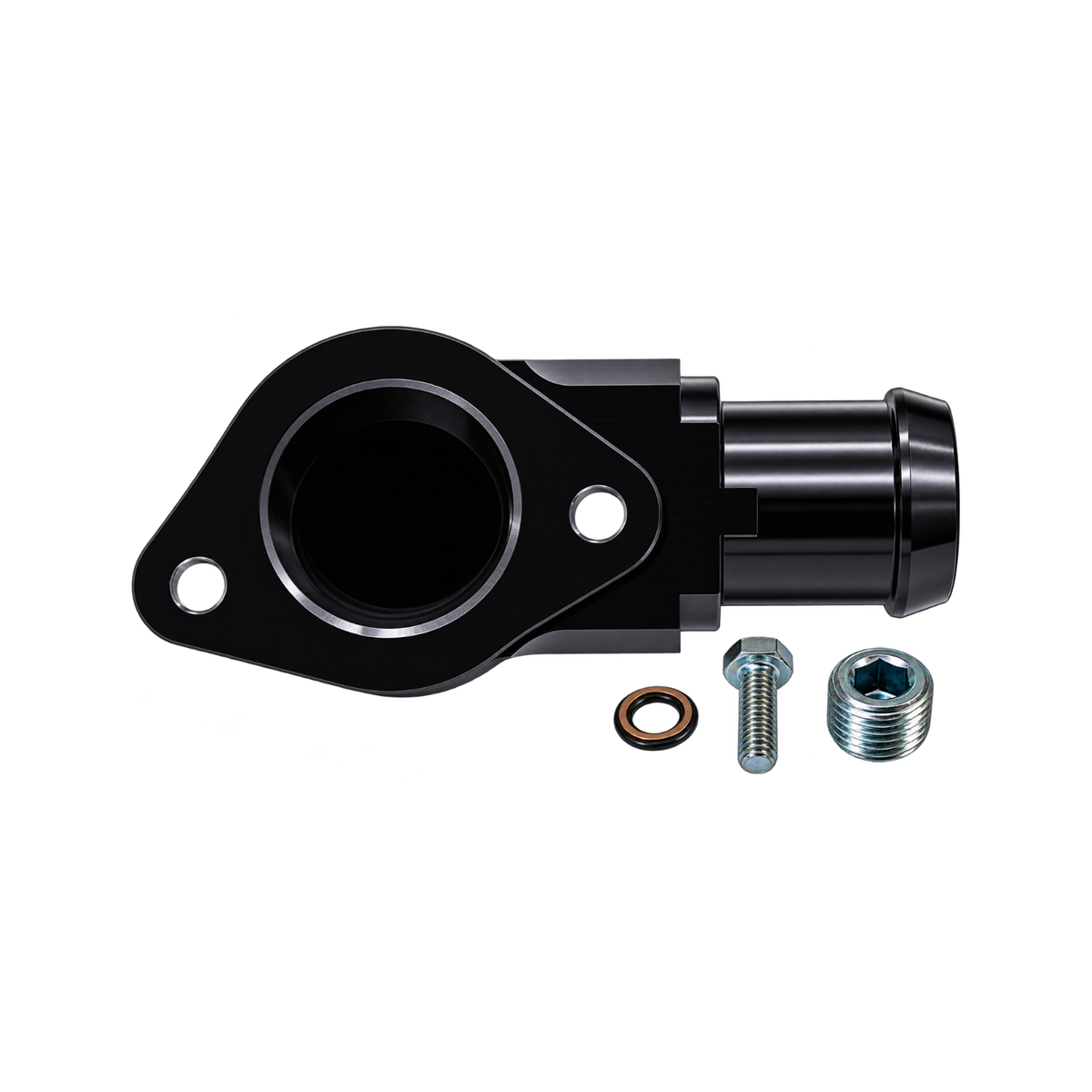 Granatelli Black Billet 180° Thermostat Housing for Jeep Trackhawk, Ram TRX & Dodge Durango Hellcat 6.2L – 430180B