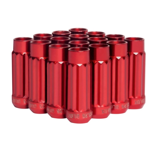 FR SPORT BLOX Racing 12-Sided P17 Tuner Lug Nuts 12x1.25 - Red Steel - Set of 16 BXAC-00144-RD