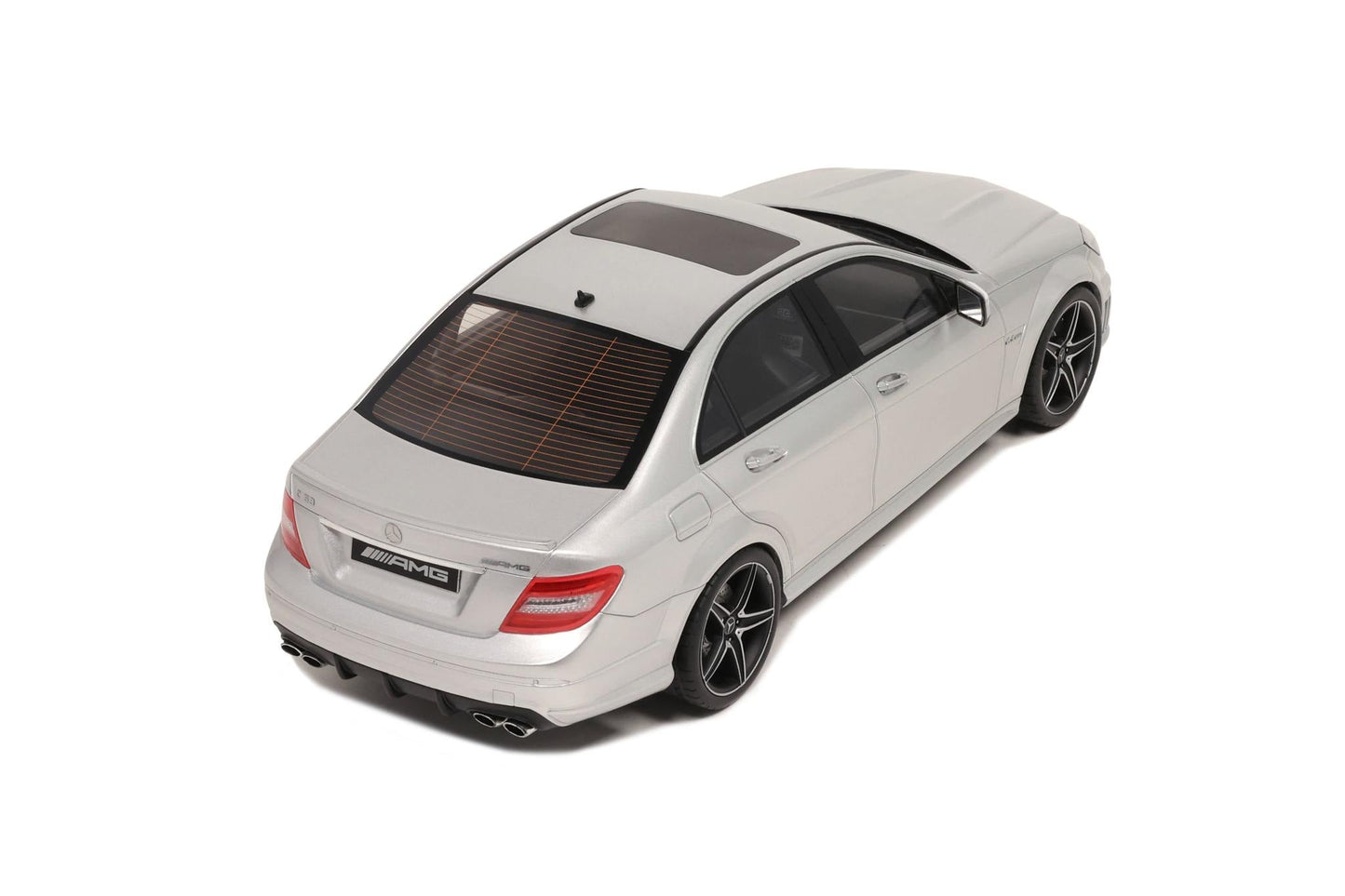 GT Spirit 2008 Mercedes Benz C63 AMG Sedan Iridium Silver 1:18