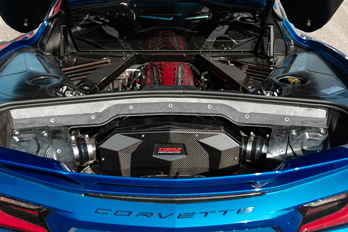 Corsa Black / Carbon Fiber Air Intake | 2020-24 Corvette C8 (44003D)
