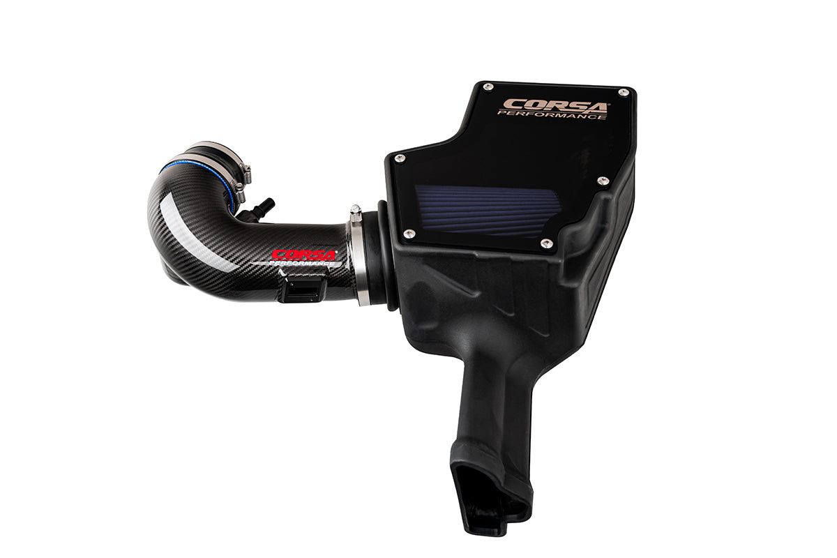 Corsa Black, Forged Carbon Fiber / Plastic Closed Box Air Intake | 2018-2023 Ford Mustang GT 5.0L V8 (44007, 419850)