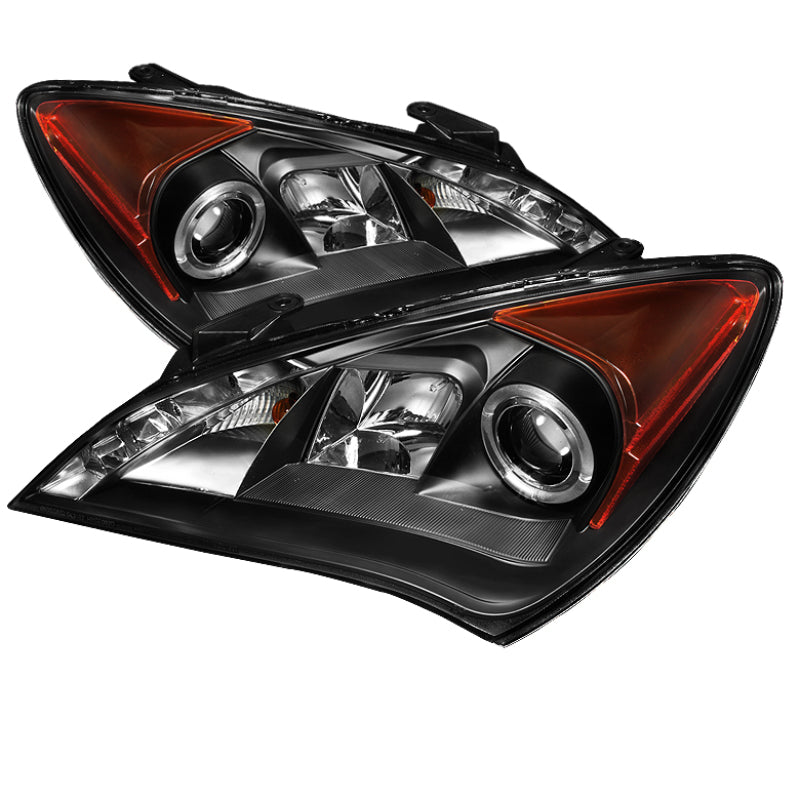 FR SPORT Spyder Hyundai Genesis 10-12 Projector Halogen Model- LED Halo DRL Blk...