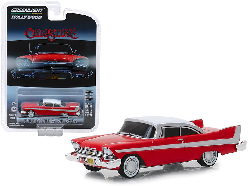 Rapid Vehicles 1958 Plymouth Fury Red with White Top "Evil Version" (Blacked Out Windows)...